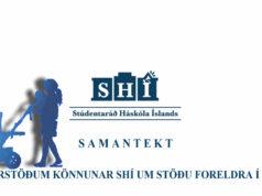 Ófullnægjandi stuðningur við foreldra í námi Samantekt SHÍ, ásamt konu gangandi með barnavagn