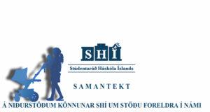 Ófullnægjandi stuðningur við foreldra í námi Samantekt SHÍ, ásamt konu gangandi með barnavagn