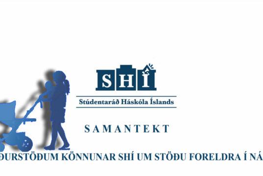 Ófullnægjandi stuðningur við foreldra í námi Samantekt SHÍ, ásamt konu gangandi með barnavagn