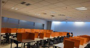 Er lesrými besta nýtingin á plássi háskólans? Hálftómt lesrými í Gimli Mynd: Sæunn Valdís