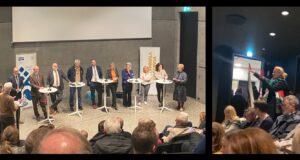 Mótmæli á kosningafundi um utanríkismál