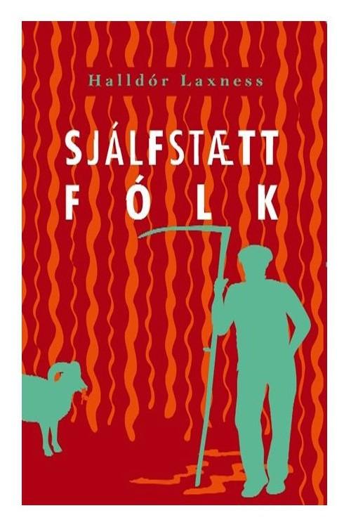 Mynd af bókakápu Sjálfstætt fólk með nútímastafsetningu og orðskýringum.